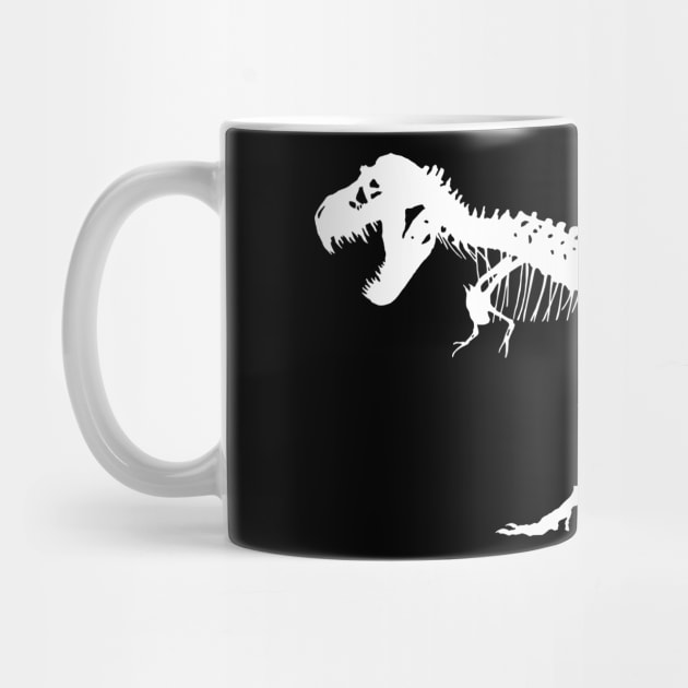 TRex Dinosaur Skeleton Silhouette by MOP tees